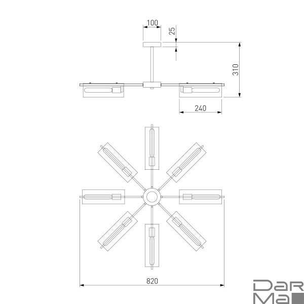 Потолочная люстра Eurosvet Trompeta 70144/8 хром
