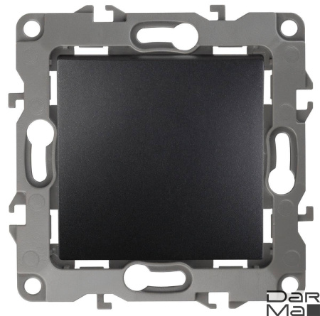 Кнопка ЭРА 12 10AX 250V антрацит 12-1111-05 Б0047834