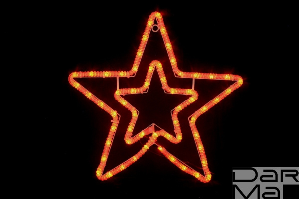 LED-XM(FR)-2DCK020-R-F(R) Мотив Звезда, красная 55х54см. С красными Flash LEDS