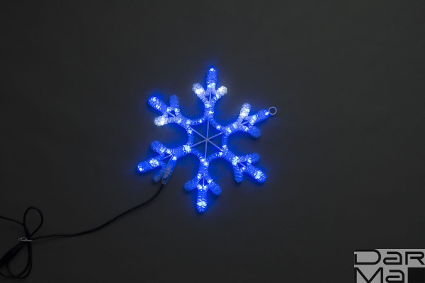 "LED-XM(FR)-2D-CK005-18""-B-F(W) Мотив Снежинка синий"