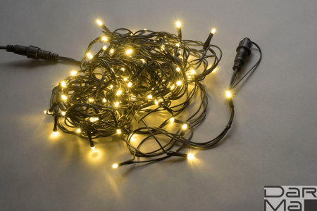 LED-PLS-200-20M-240V-WW/BL-F-W/O, белая теплая/черный пров/белый теплый FLASH, (без силового шнура)