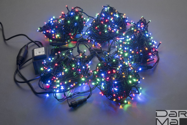 LED-PLS-200*5-20M*5-24V-M/BL (20) 5 нит., мульти на черном проводе с 230V/24V/80W трансф  NEW 2017